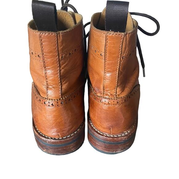 Strivers Row by Hoax Cognac Brown Wingtip leather lace up Boots size 44 - Picture 4 of 11